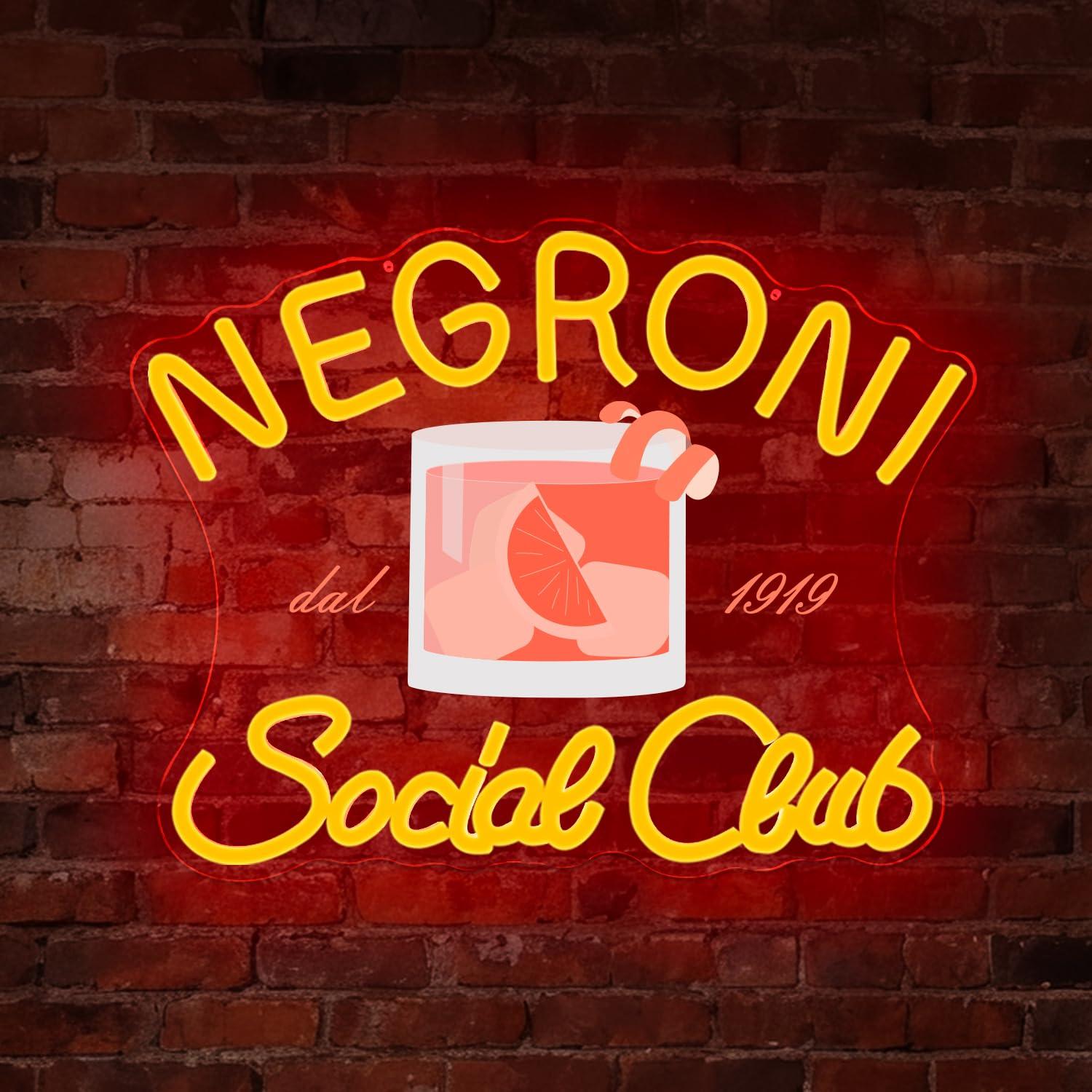 Neon Sign Party - Светодиодная вывеска «Негрони Социал Клаб» для